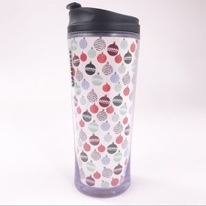 Starbucks Tumbler Coffee Mug 12 Oz. 2009 Holiday Christmas Ornaments